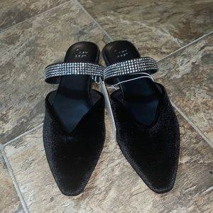 Velvet Slip on Mules